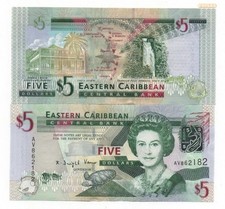 EASTERN CARIBBEAN STATES 5 DOLLARS 2008 PICK 47 UNC