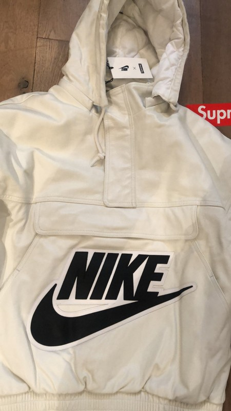 Supreme Nike Leather Anorak Jacket - Medium, White, DEADSTOCK & Very Rare