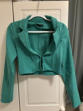 I Saw It First Green Clip Up Cropped Blazer Size 10
