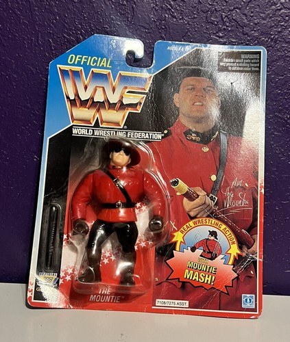 The MOUNTIE Figure WWF 1992 Blue Card HASBRO WWE N...