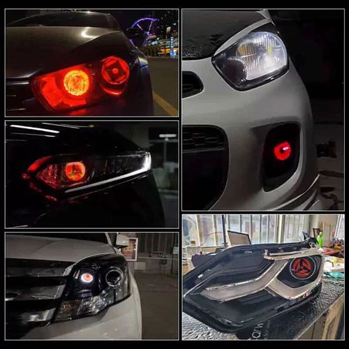 Car Dynamic Devil Eyes Lights 3 Inch 12v Car WIFI Control Eyes Retrofit Kit - Picture 9 of 17