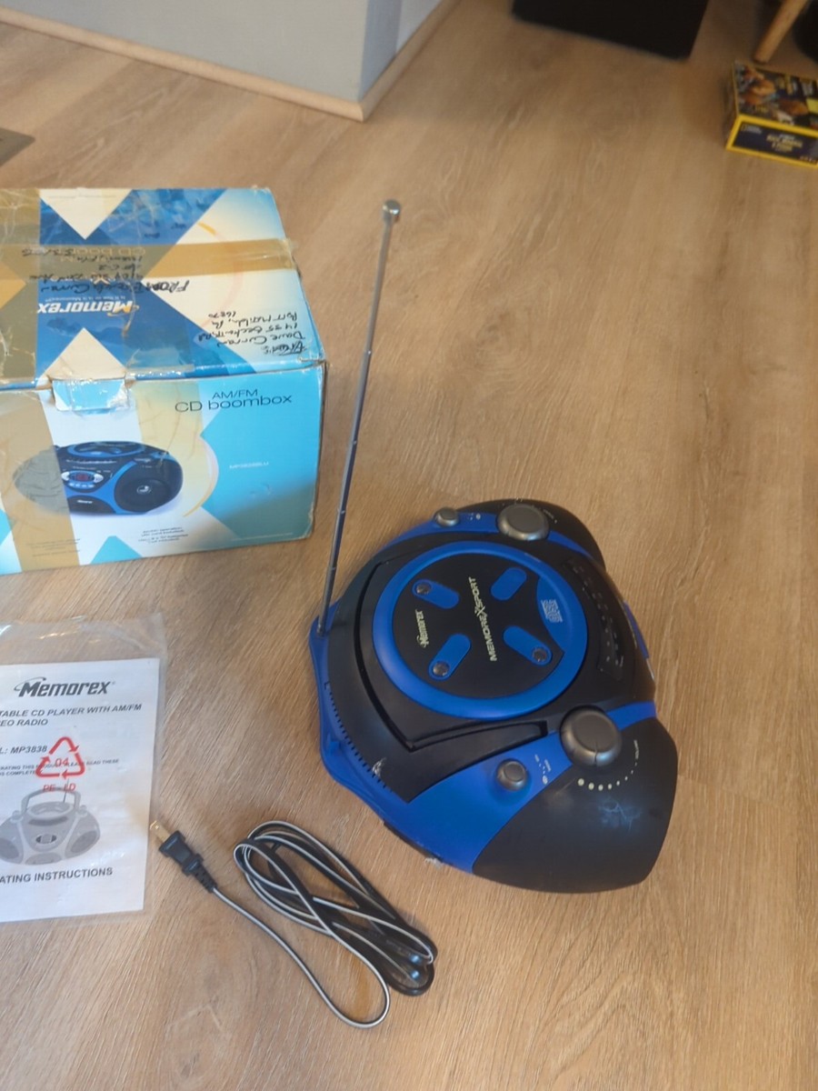 Memorex MP3838 Blue CD AM/FM Radio Boombox | eBay