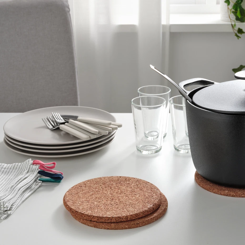 Pack of 3 IKEA HEAT Pot Stand, Cork, 19 cm ,7 31/64" Kitchen Items, Brand NEW - Image 2 of 4