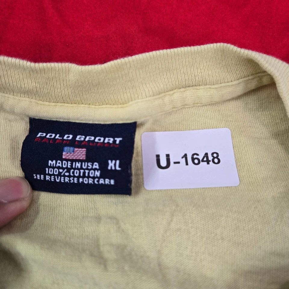 DE COLECCIÓN Polo Deportivo Ralph Lauren Mujer Top XL Amarillo Recortado Floral Hawaiano LEER Foto 2 de 4