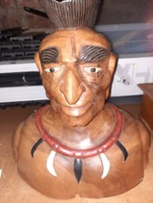 Indianer Büste aus Holz
