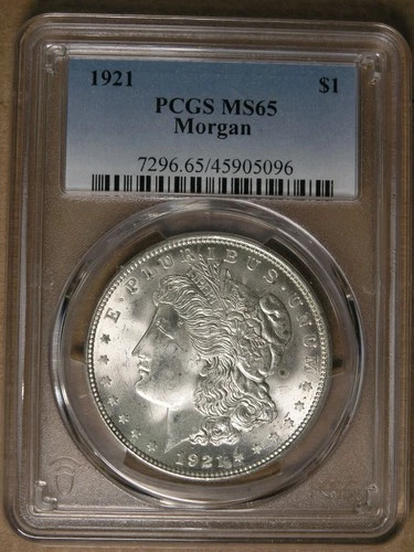 $1 1921 Morgan Silver Dollar PCGS MS65 GEM BU Philadelphia Mint *  AvenueCoin