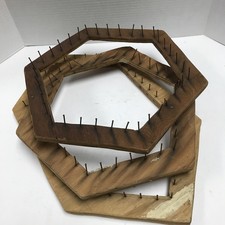 Vintage Wooden Lap Loom Hexagon Lot of 3 Hand...