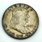 Franklin Silver Half Dollar 1958 D Nice Toning