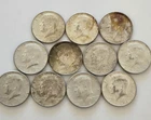 ALL 90% US SILVER Pre 1964 Half Dollars KENNEDY HALVES Lot of 11 Face V $5.50