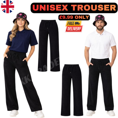 UNISEX Jogginghose mit offenem Saum Trainingshose Fleece Herren Damen Hose Jogging Pant