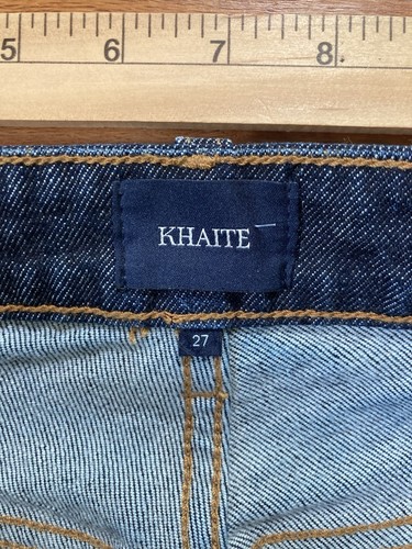 Khaite Vivian Turlington Straight Womens Dark Blue Jeans Denim Size 27 Luxury US - Picture 4 of 9
