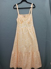 LOFT Women's A-line Midi M Yellow Paisley Sleeveless Casual Dress