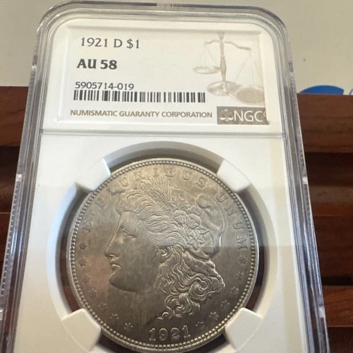 1921 D $1 Morgan Silver Dollar NGC AU58 ￼1 Oz Silver