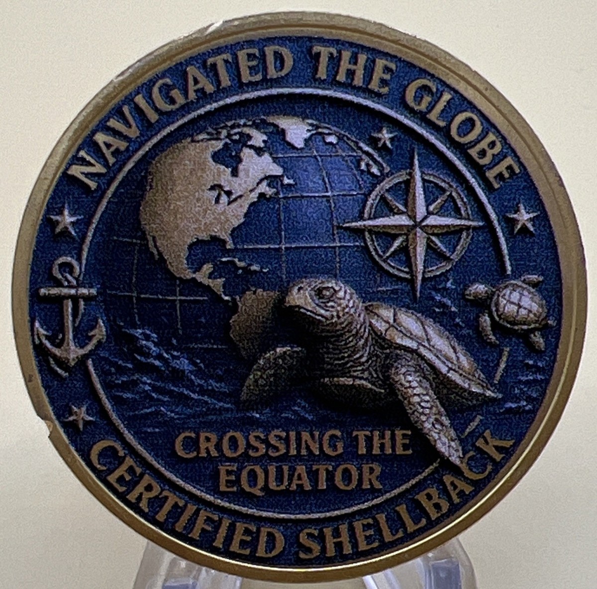 US NAVYチャレンジ US Navy Challenge Coin, Certified Shellback Navigated The Globe