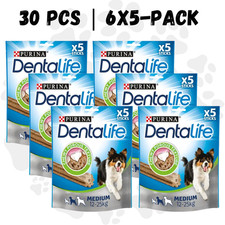 Image of PURINA DENTALIFE MEDIUM Dog Dental Chews 6x5 Sticks | 30 Treats Total
