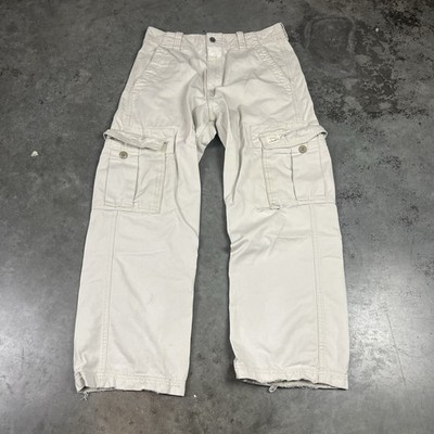 Levi s Cargo Pants Womens 30x28 White Distressed Baggy Y2K Flaws Preowned