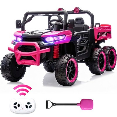 Pink Kids 2 Seater Ride on Car 24V Electric Dump Truck 4WD UTV w/Parental Remote