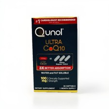 Qunol Ultra CoQ10 100mg Clinically Strength- 1 Month Supply- 30 Softgels Ex 2028