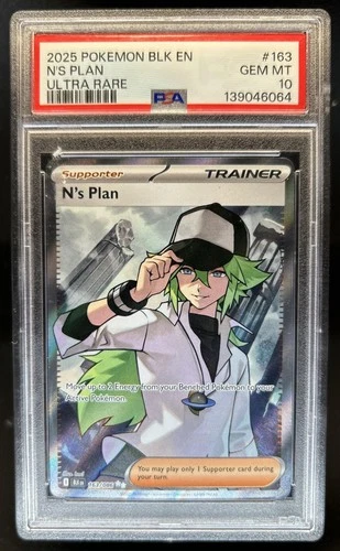 2025 Pokemon Black Bolt N's Plan Ultra Rare #163/086 PSA 10 GEM MINT