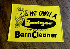 VINTAGE BADGER BARN CLEANER FARM DEALER EMBOS...