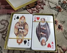 2 Decks Piatnik Playing Cards Vtg Queen Elizabeth Mary Queen Of Scots Sealed