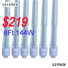 8FT R17d LED Tube Light V Shaped Rotatable HO Base 2Pin 8' LED Bulbs Shop Lamp