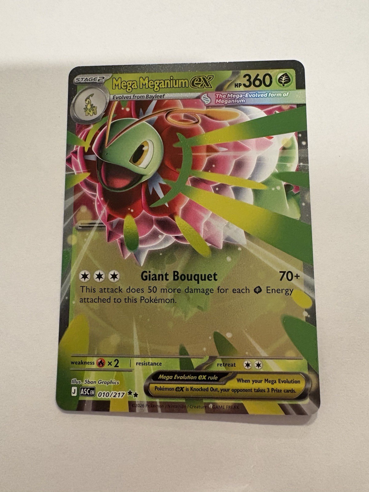 Mega Meganium EX Double Rare Ascended Heroes Pokémon Card 010/217 