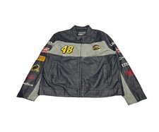 Vintage Wilson's Leather Jimmie Johnson NASCAR Patchwork Leather Jacket Size XL