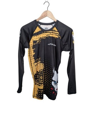 Vulkan Mens Long Sleeve Rash Guard MMA Jiu-Jitsu Shirt Top Small