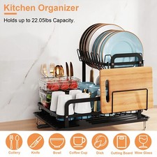 Dish Drying Rack with Drainboard Kitchen Counter Drainer with Utensil Holder
