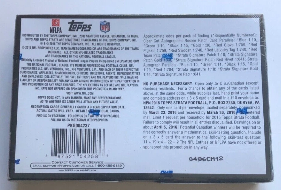 2015 Topps Strata Football Hobby Box Factory Sealed Box - Image 2 of 3