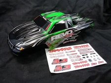 New Traxxas Nitro Revo 3.3 Green Black Painted Body Shell with Decals