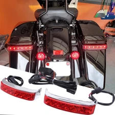 Saddlebag LED Run Brake Turn Lights For Harley Street Glide Road Glide Touirng