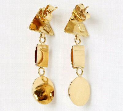 Damen Ohrringe Ohrhänger 18 Karat 750 Gold 5,81 g Gelbgold Saphire