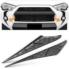 For Toyota 4Runner 2014-2024 Black 2PCS Front Bumper Fog Light Fang Decals Trim