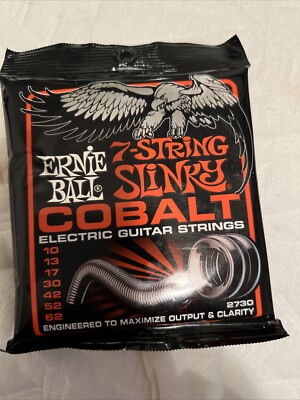 Ernie Ball Electric Guitar Strings 7 String Slinky Cobalt 2730 Lot Of 2