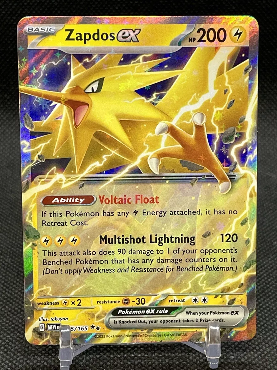  Pokemon - Zapdos ex 145/165 - Pokemon 151 - Double Rare - Holo  Foil - Single Card : Toys & Games