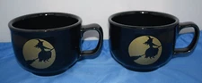 2X JUMBO mug CUP moon lit witch NEW black Halloween FIESTA WARE 18 OZ FT-2