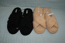 Mixit Sherpa Women's Slip-On Slippers Black Tan XL 11-12 Black or Tan Fast Ship