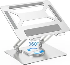 BoYata Laptop Stand for Desk, Adjustable Computer Stand with 360° Rotating Base