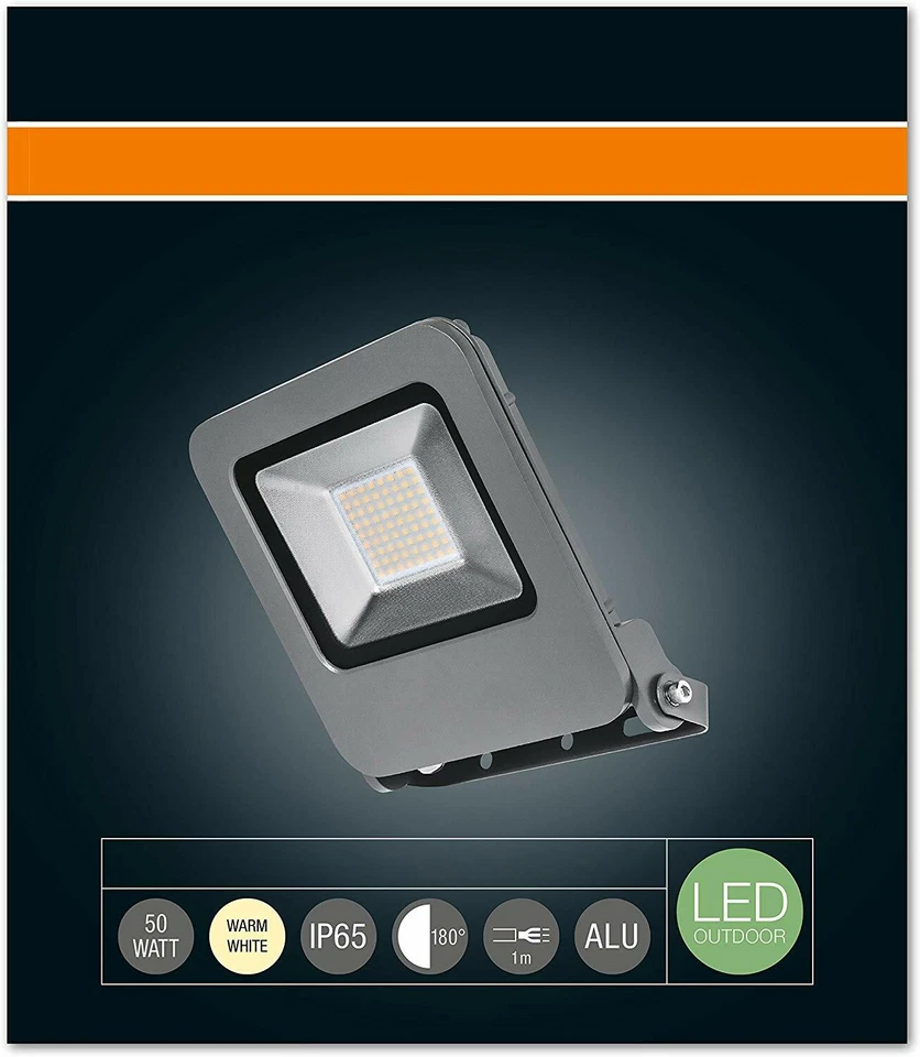 OSRAM LED Fluter für Außen grau Aluminium 50Watt 4000lm IP65 EEK:G (Spek.A-G) - Bild 2 von 3