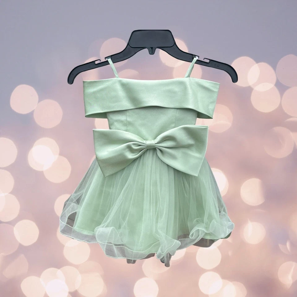 Girls Size 3T Dress Kids Party Wedding Birthday Mint Green Color - Image 4 of 4