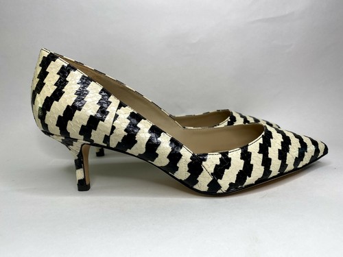 White Snake Kitten Heel Pumps - Size 