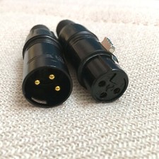 2 PACK XLR 3Pin Connector Adapter Microphone Male/Female MIC 3P Audio Jack Plug