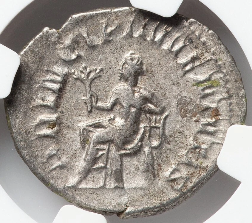 Herennius Etruscus as Caesar NGC XF Apollo Silver Ancient Roman Coin RARE! D119 - Image 2 of 4