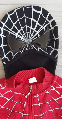 Spiderman Jacke Sweatjacke mit Maske Kostüm Gr. 134 / 140 /146 - Bild 2 von 7
