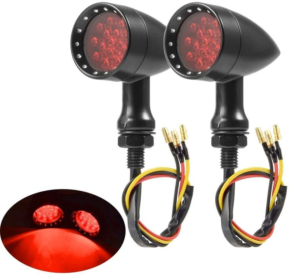 For Honda VTX 1300 1800 C VT750 Motorcycle LED Turn Signals Blinker Lights Black - Imagem 3 de 4