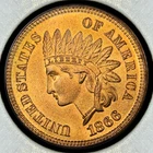 1866 1C Indian Head Cent Penny Red Brown Gorgeous Superb BU++