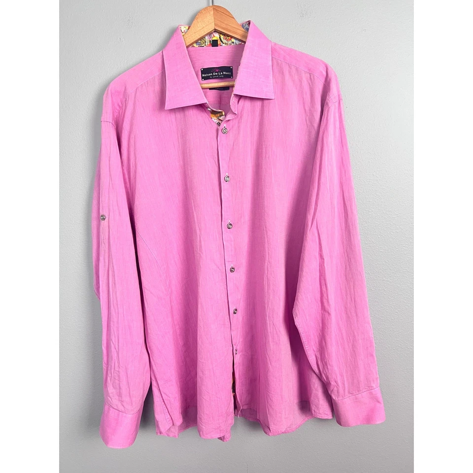 Nelson De La Nuez x Jared Lang Mens 3XL Limited Edition Pop Art Dress Shirt Bold - Image 2 of 4