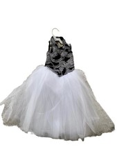 Girls Costume Ballet Princess Tulle Age 4 Black White Silver